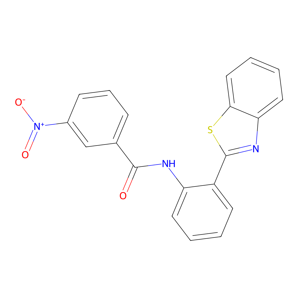 N-[2-(1,3-benzothiazol-2-yl)phenyl]-3-nitrobenzamide molecular structure, CAS 300574-66-7