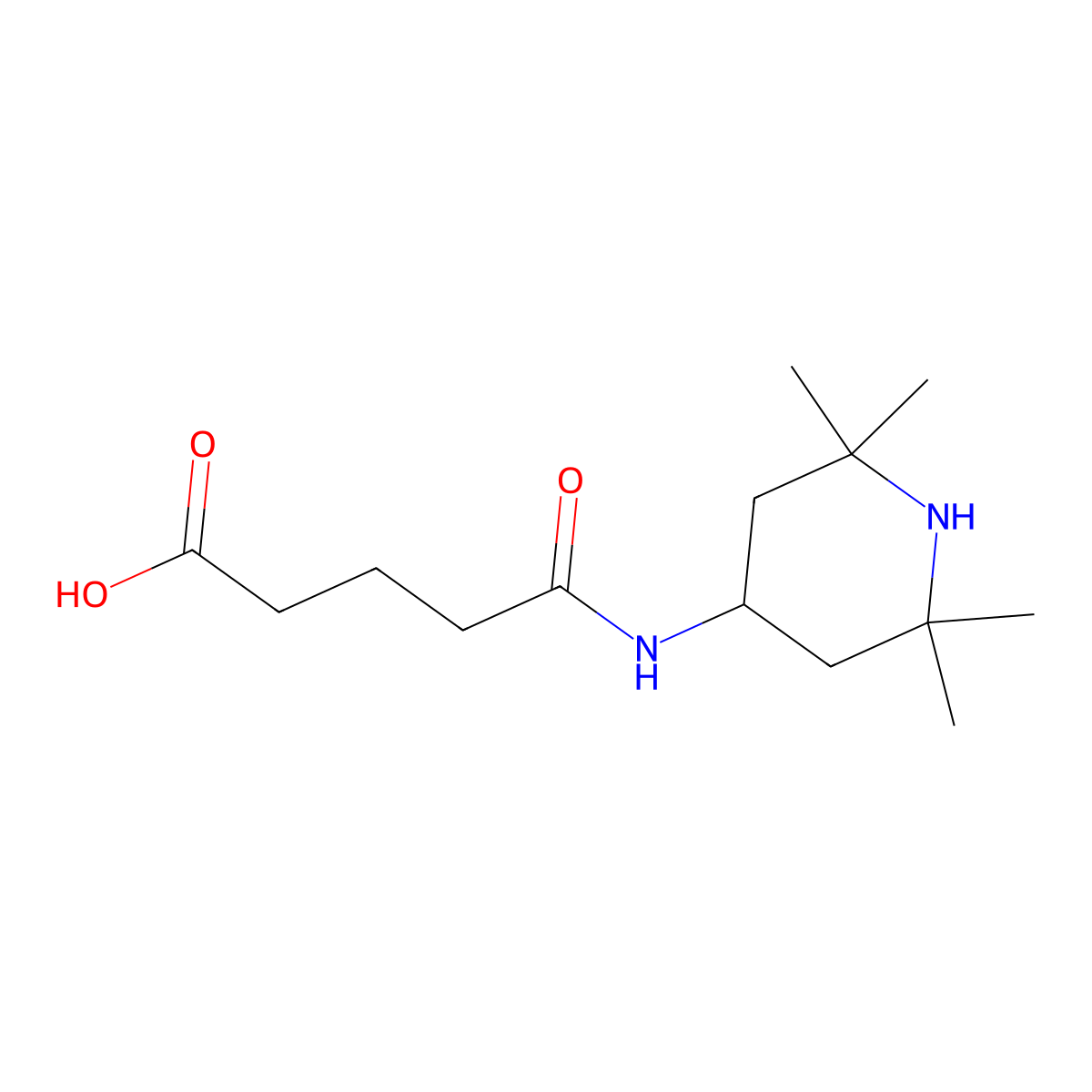 5-Oxo-5-((2,2,6,6-tetramethylpiperidin-4-yl)amino)pentanoic acid molecular structure, CAS 300574-81-6