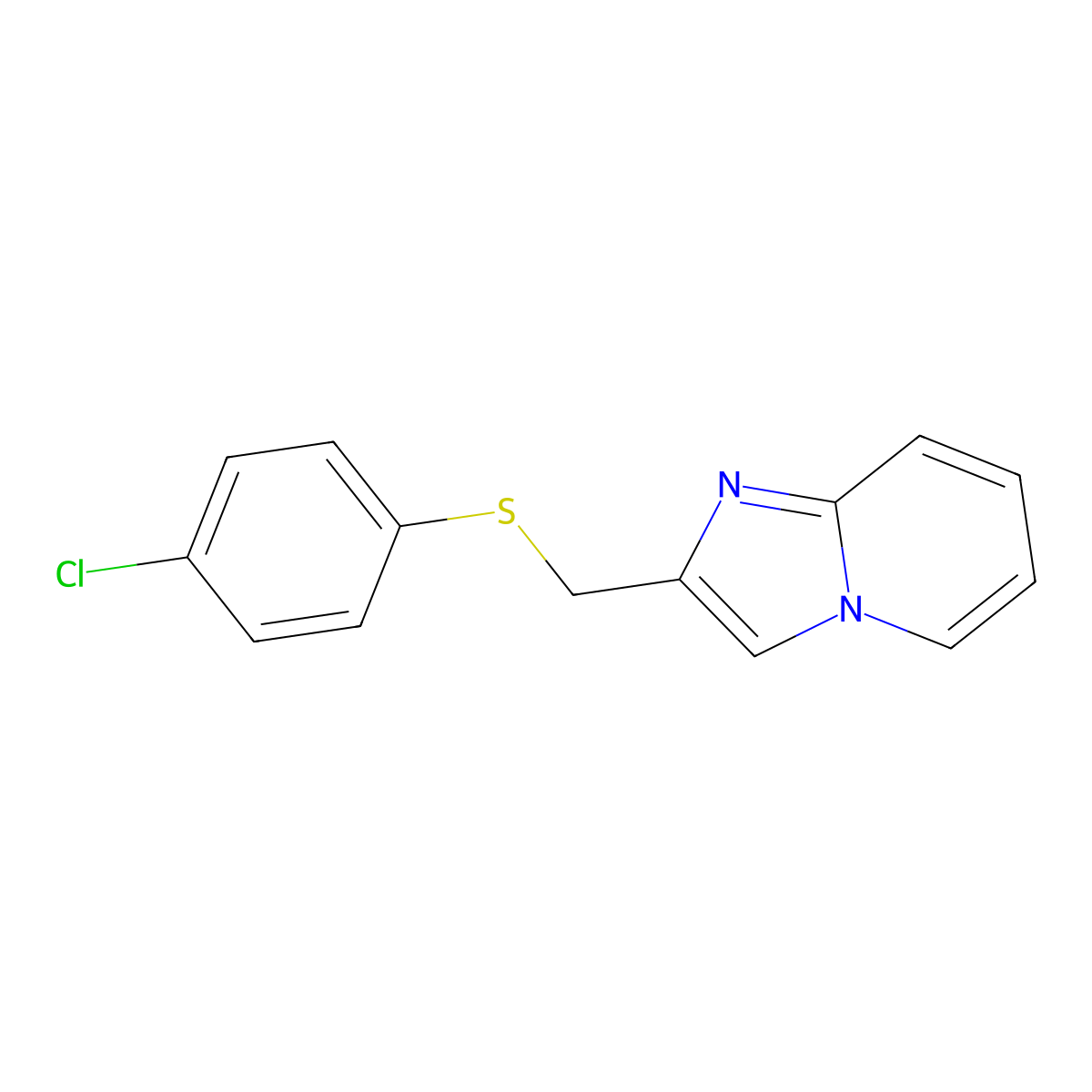 2-[[(4-Chlorophenyl)thio]methyl]imidazo[1,2-a]pyridine molecular structure, CAS 300574-82-7