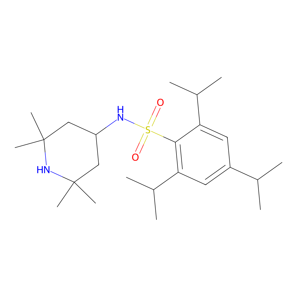 2,4,6-tri(propan-2-yl)-N-(2,2,6,6-tetramethylpiperidin-4-yl)benzenesulfonamide molecular structure, CAS 300574-86-1