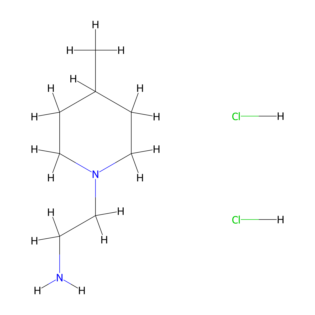 2-(4-Methylpiperidin-1-yl)ethan-1-amine dihydrochloride molecular structure, CAS 300578-42-1