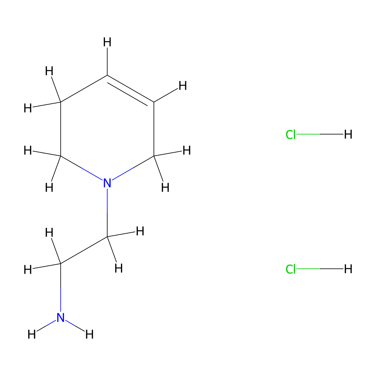 2-(1,2,3,6-Tetrahydropyridin-1-yl)ethan-1-amine dihydrochloride molecular structure, CAS 300578-47-6