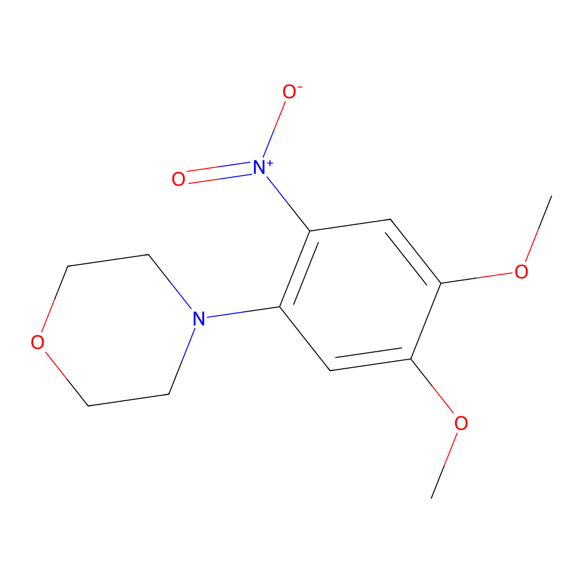 4-(4,5-Dimethoxy-2-nitrophenyl)morpholine molecular structure, CAS 30058-27-6