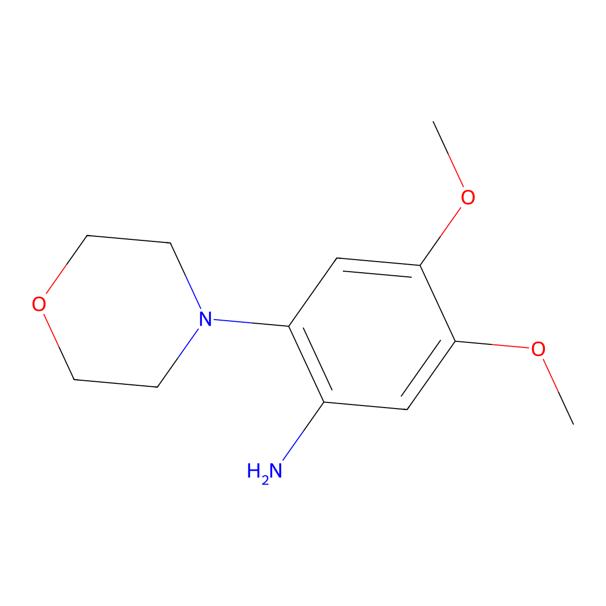 4-Morpholino-5-amino veratrole molecular structure, CAS 30058-28-7