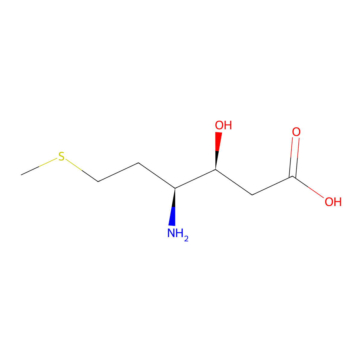 (3S,4S)-4-amino-3-hydroxy-6-(methylsulfanyl)hexanoic acid molecular structure, CAS 300582-88-1