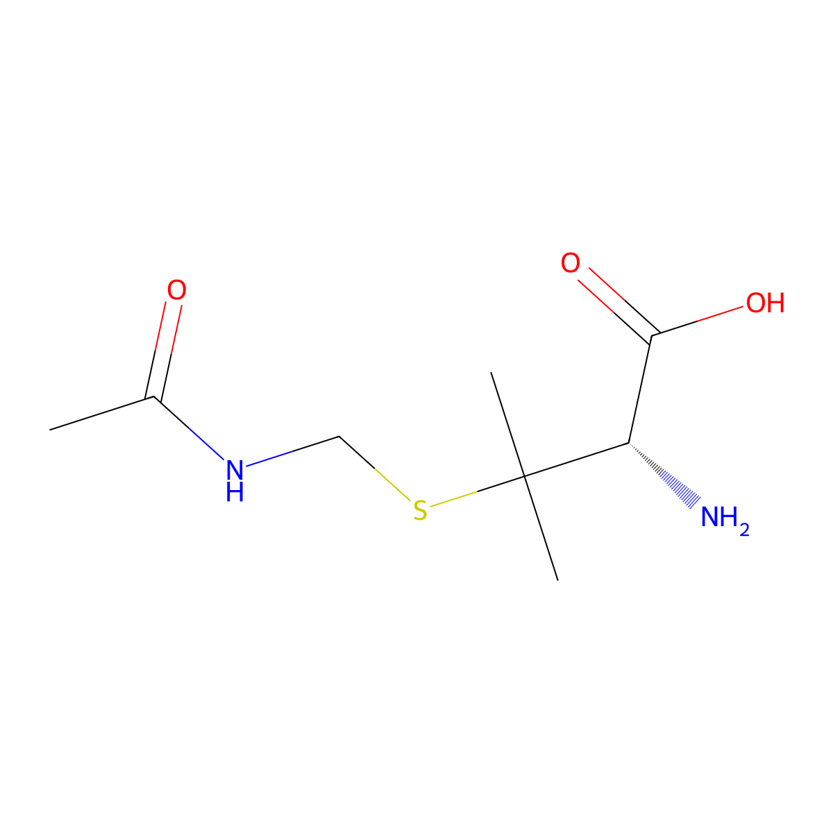 3-[[(Acetylamino)methyl]thio]-D-valine molecular structure, CAS 300583-01-1