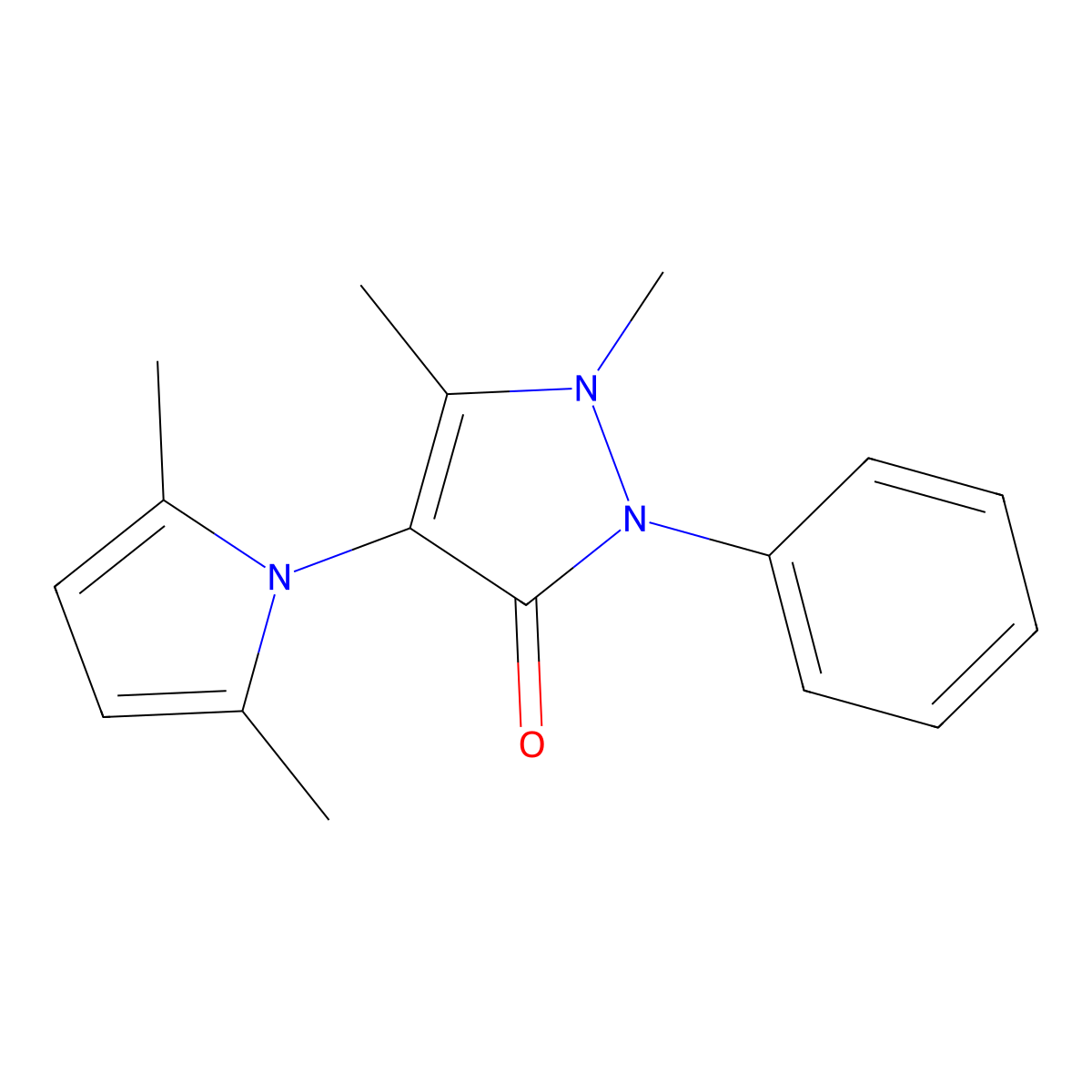 4-(2,5-Dimethylpyrrol-1-yl)-1,5-dimethyl-2-phenylpyrazol-3-one molecular structure, CAS 300586-15-6