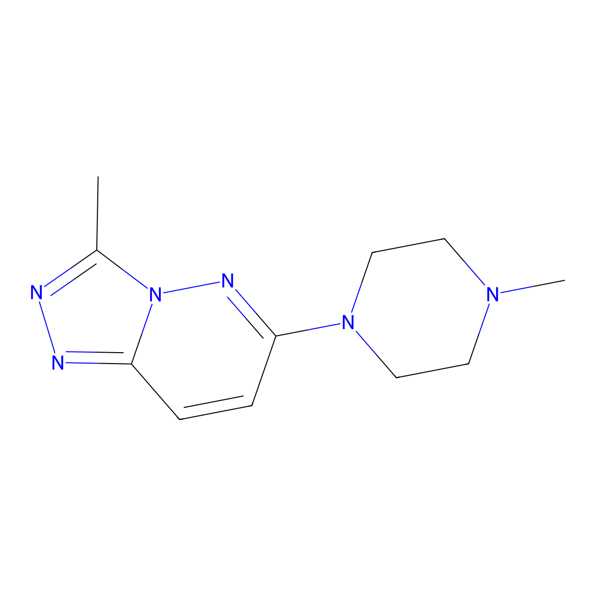 3-Methyl-6-(4-methylpiperazin-1-yl)[1,2,4]triazolo[4,3-b]pyridazine molecular structure, CAS 300586-17-8