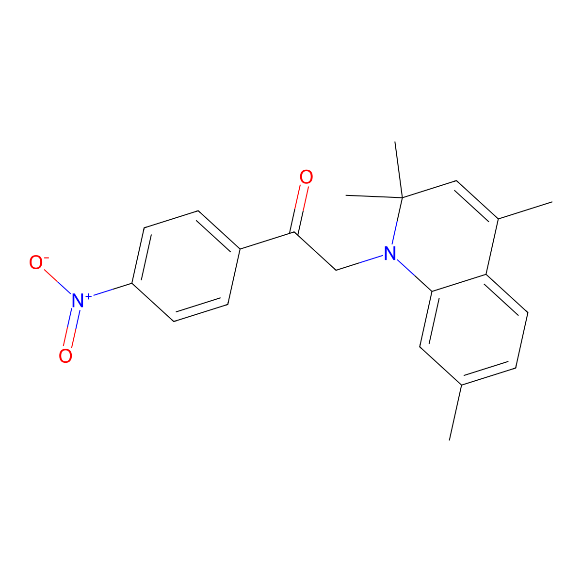 1-(4-Nitrophenyl)-2-(2,2,4,7-tetramethylquinolin-1-yl)ethanone molecular structure, CAS 300586-25-8