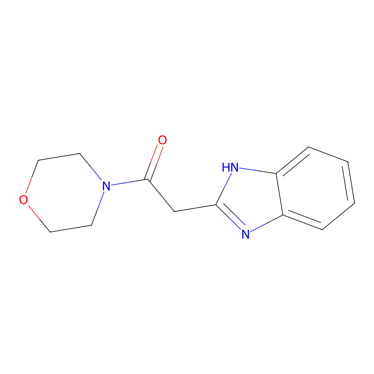 2-(1H-benzimidazol-2-yl)-1-morpholin-4-ylethanone molecular structure, CAS 300586-62-3