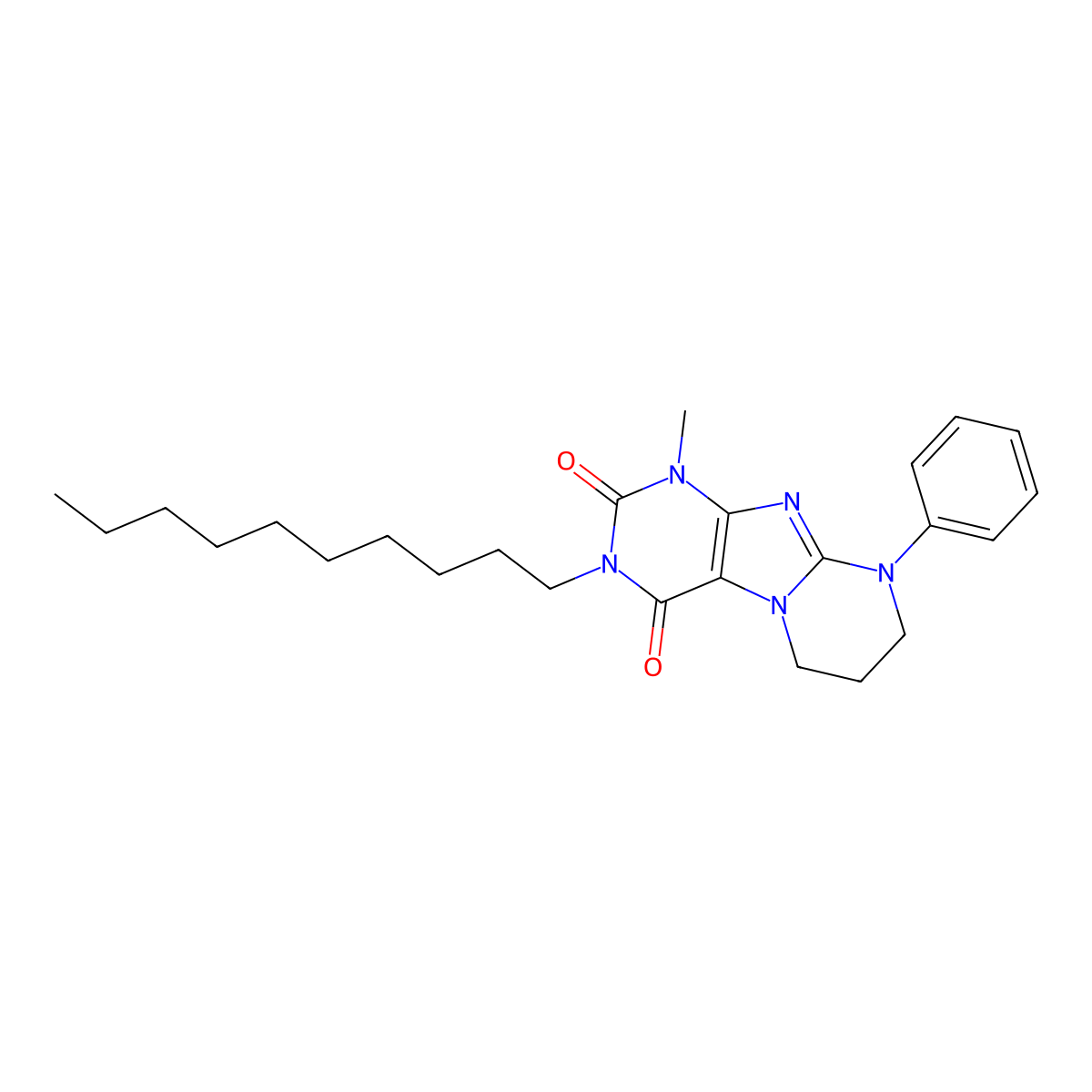 3-decyl-1-methyl-9-phenyl-7,8-dihydro-6H-purino[7,8-a]pyrimidine-2,4-dione molecular structure, CAS 300586-79-2
