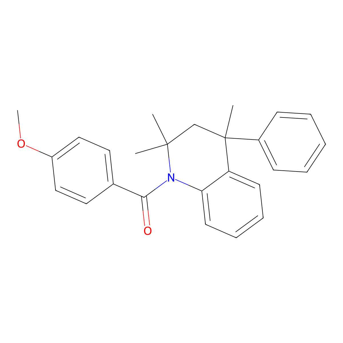 (4-methoxyphenyl)(2,2,4-trimethyl-4-phenyl-3,4-dihydroquinolin-1(2H)-yl)methanone molecular structure, CAS 300587-51-3