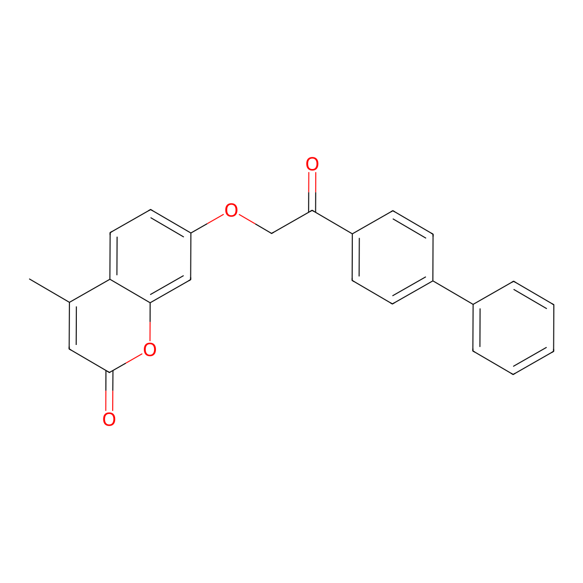 4-Methyl-7-[2-oxo-2-(4-phenylphenyl)ethoxy]chromen-2-one molecular structure, CAS 300588-02-7
