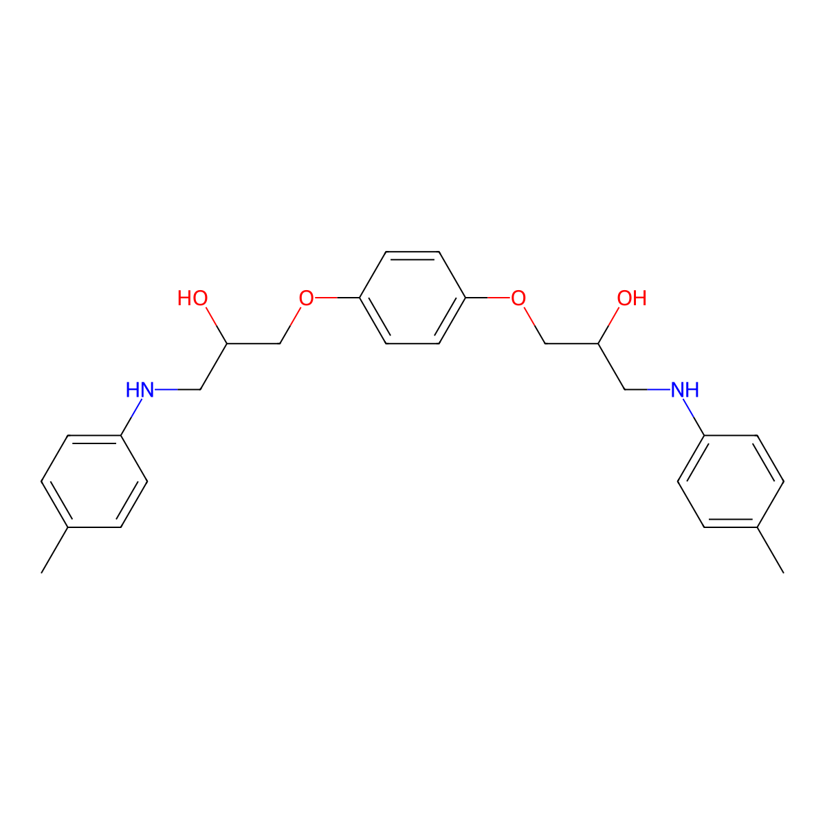 3,3'-[Benzene-1,4-diylbis(oxy)]bis{1-[(4-methylphenyl)amino]propan-2-ol} molecular structure, CAS 300588-11-8