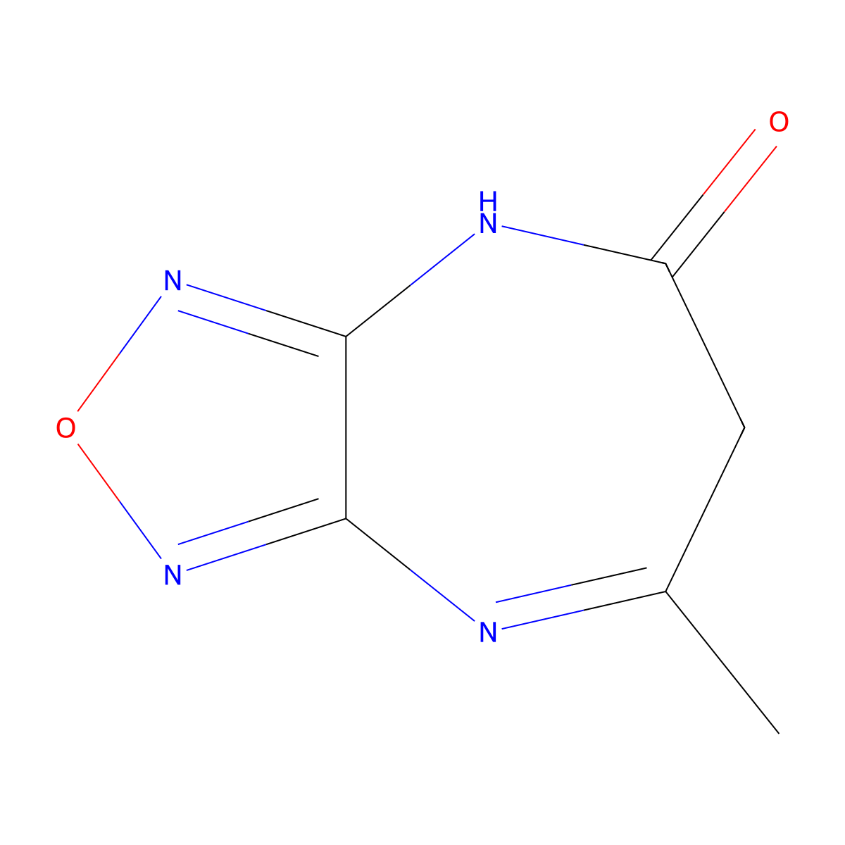7-Methyl-4H-[1,2,5]oxadiazolo[3,4-b][1,4]diazepin-5(6H)-one molecular structure, CAS 300588-18-5