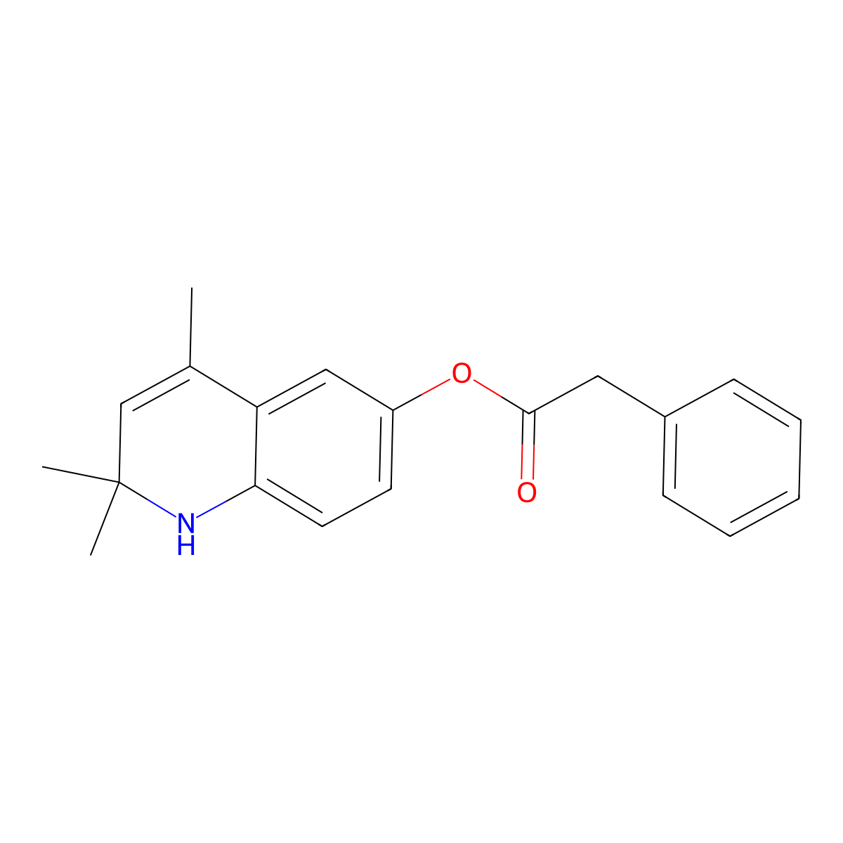 2,2,4-Trimethyl-1,2-dihydroquinolin-6-yl phenylacetate molecular structure, CAS 300588-68-5