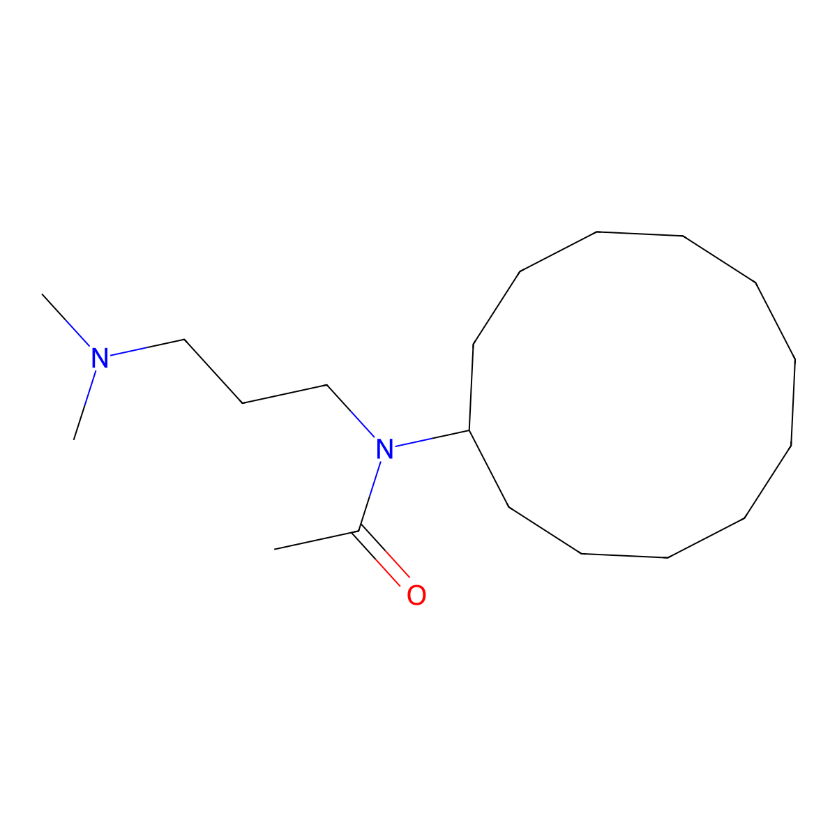 N-cyclododecyl-N-[3-(dimethylamino)propyl]acetamide molecular structure, CAS 300589-37-1