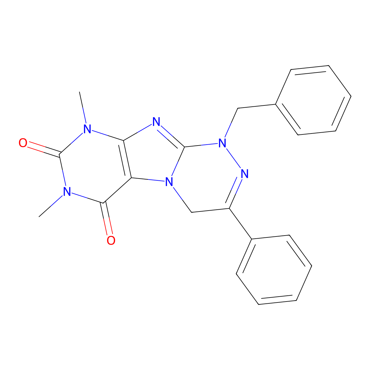 1-benzyl-7,9-dimethyl-3-phenyl-4H-purino[8,7-c][1,2,4]triazine-6,8-dione molecular structure, CAS 300589-64-4