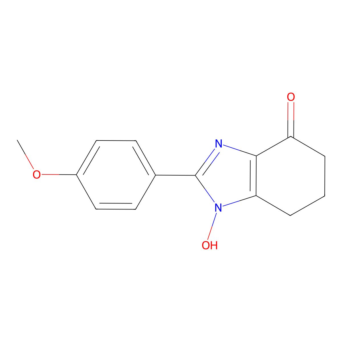 1-hydroxy-2-(4-methoxyphenyl)-1,5,6,7-tetrahydro-4H-benzimidazol-4-one molecular structure, CAS 300590-03-8