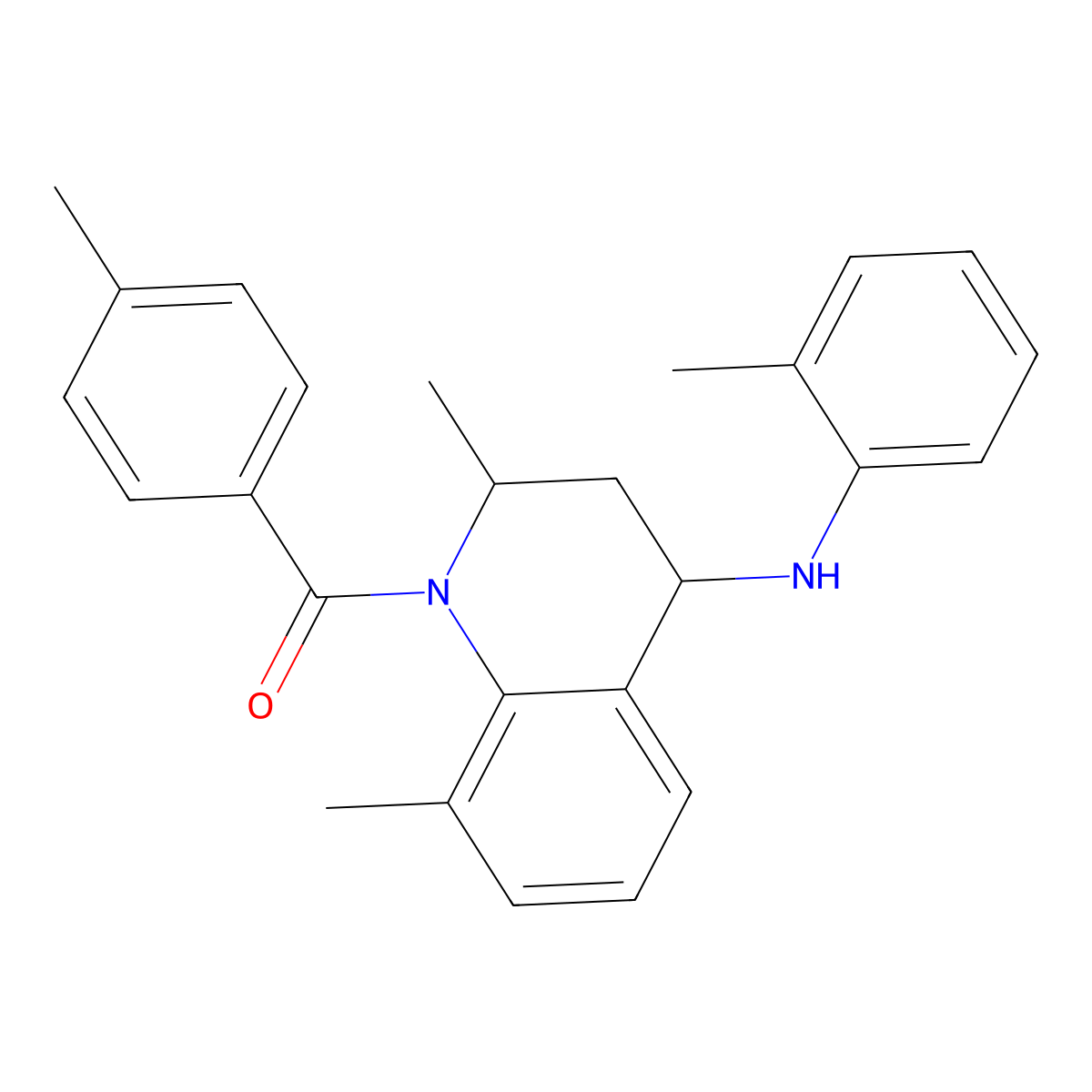 2,8-dimethyl-1-(4-methylbenzoyl)-N-(2-methylphenyl)-1,2,3,4-tetrahydro-4-quinolinamine molecular structure, CAS 300590-07-2