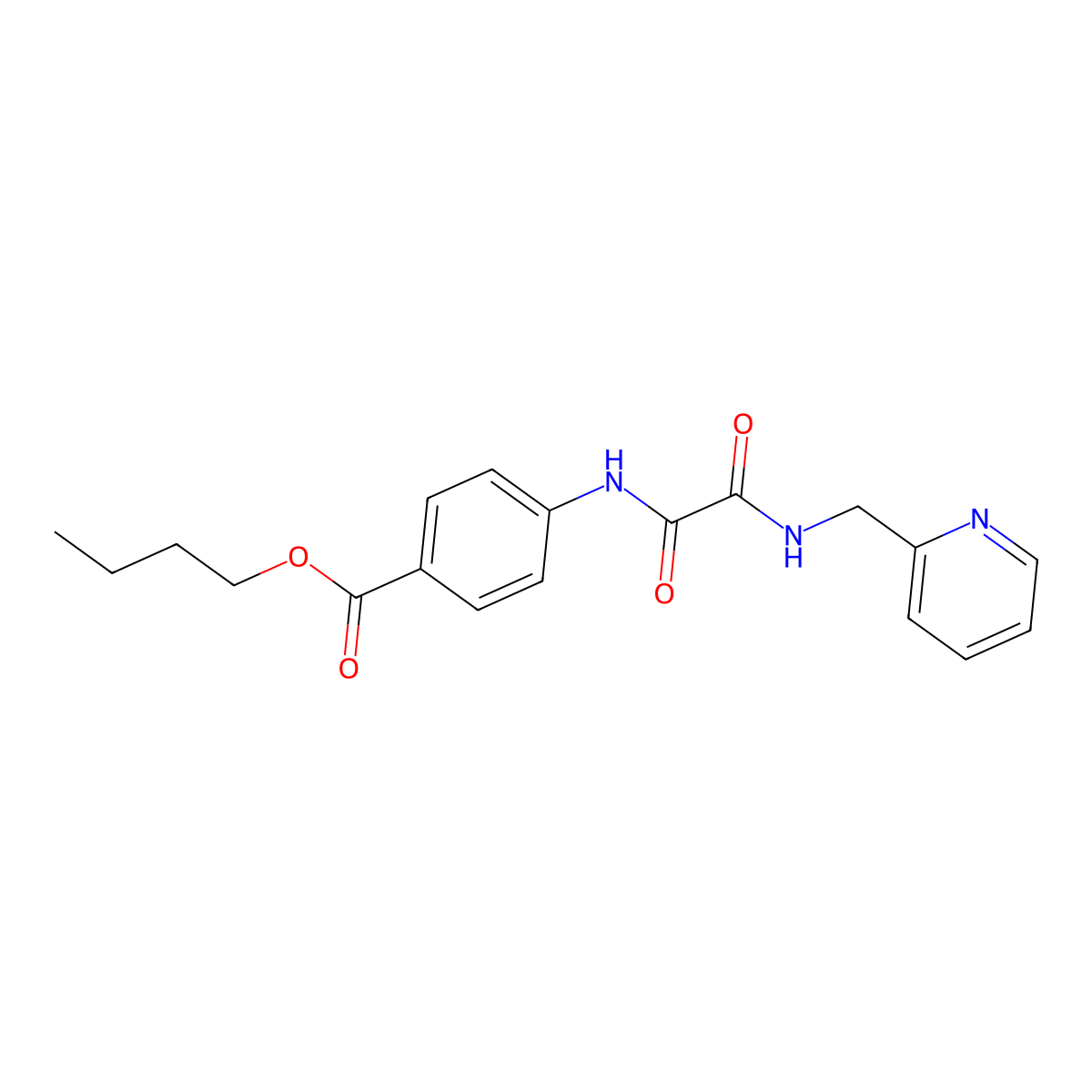 Butyl 4-[[2-oxo-2-(pyridin-2-ylmethylamino)acetyl]amino]benzoate molecular structure, CAS 300590-14-1