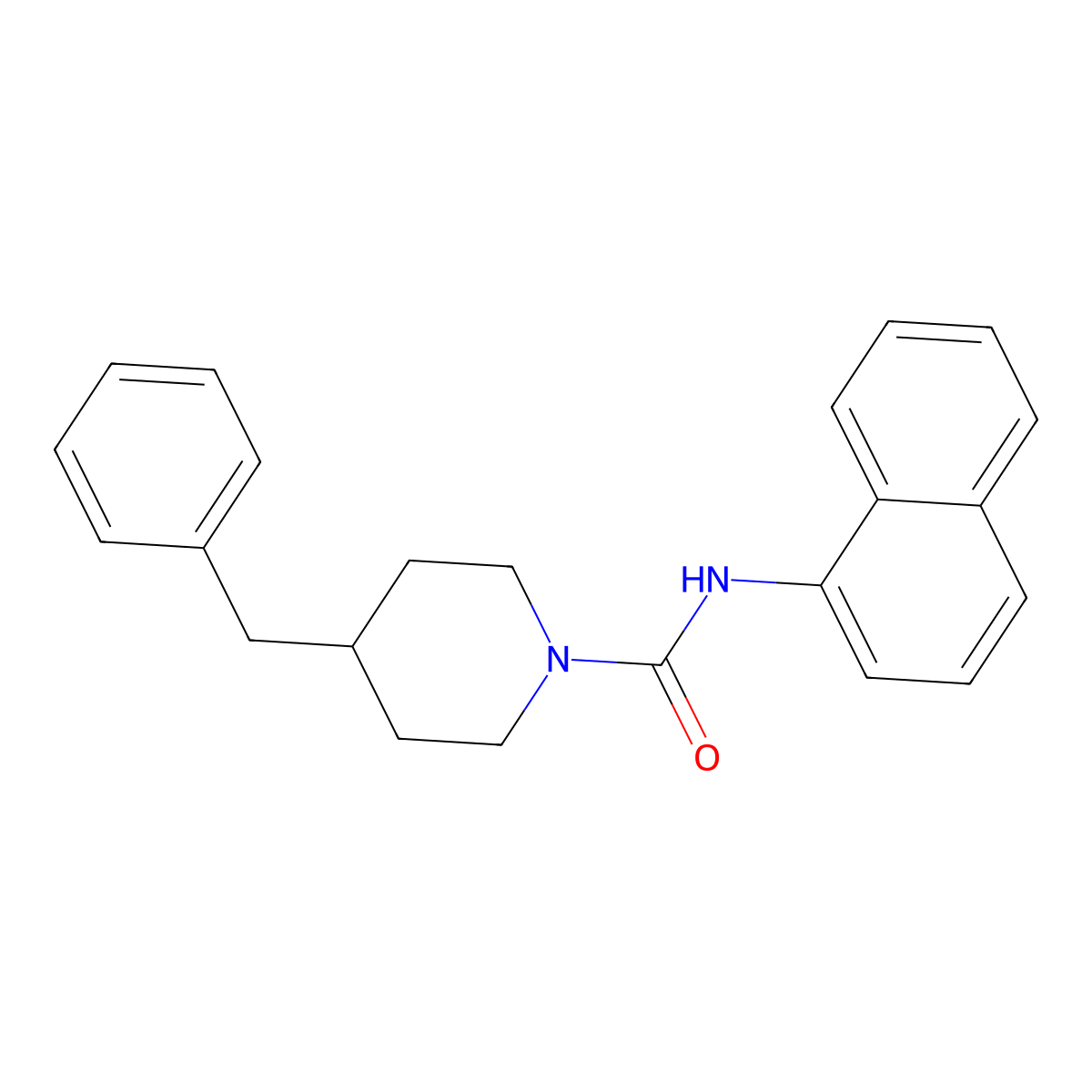 4-Benzyl-N-(1-naphthyl)-1-piperidinecarboxamide molecular structure, CAS 300590-57-2