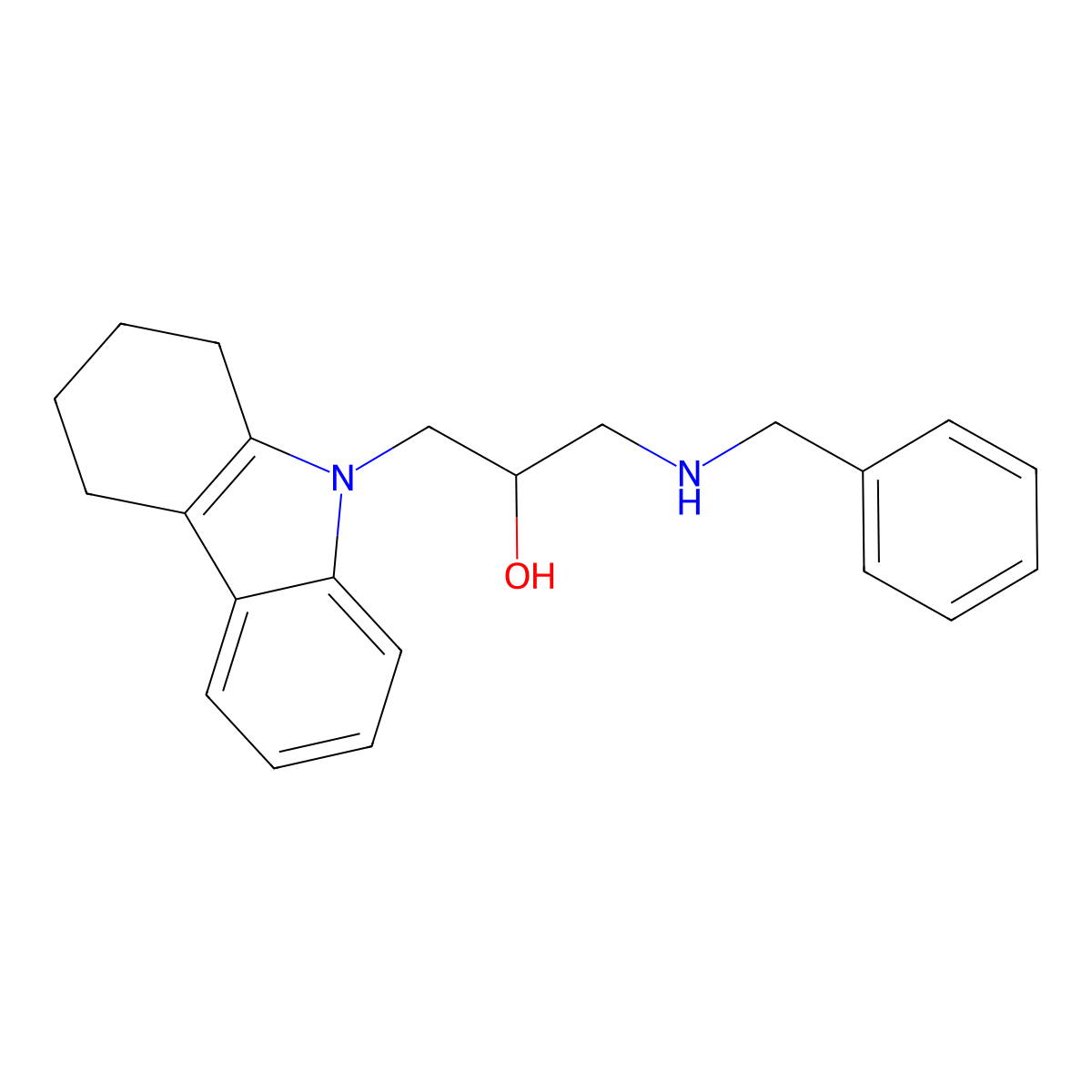 1-(benzylamino)-3-(1,2,3,4-tetrahydro-9H-carbazol-9-yl)propan-2-ol molecular structure, CAS 300590-63-0