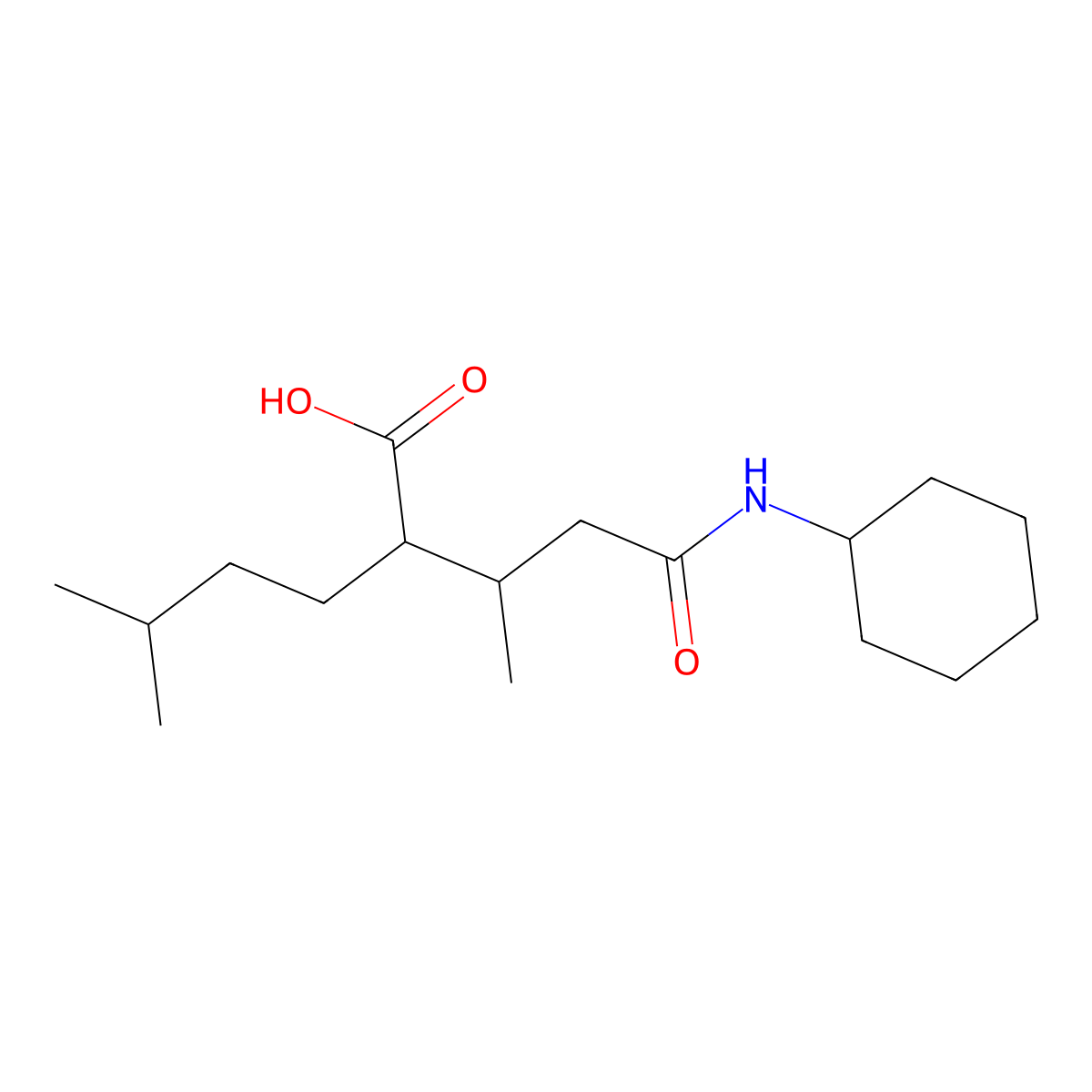2-[4-(Cyclohexylamino)-4-oxobutan-2-yl]-5-methylhexanoic acid molecular structure, CAS 300590-64-1