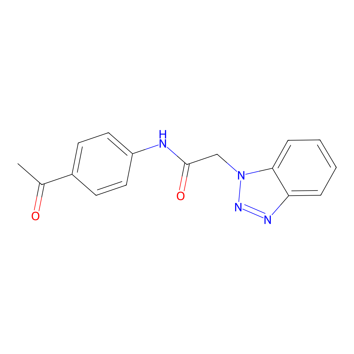 N-(4-acetylphenyl)-2-benzotriazolylacetamide molecular structure, CAS 300590-66-3