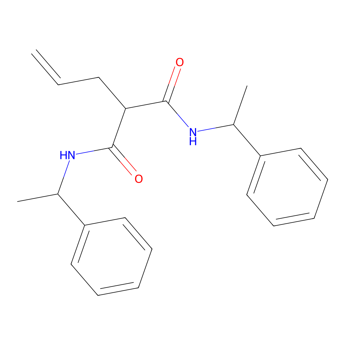 N,N'-bis(1-phenylethyl)-2-prop-2-enylpropanediamide molecular structure, CAS 300591-25-7