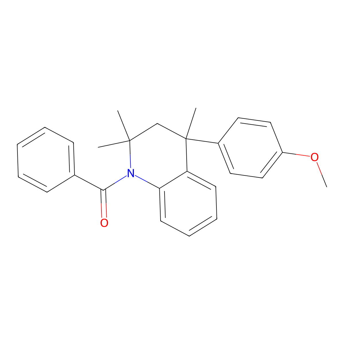 [4-(4-methoxyphenyl)-2,2,4-trimethyl-3,4-dihydroquinolin-1(2H)-yl](phenyl)methanone molecular structure, CAS 300591-44-0