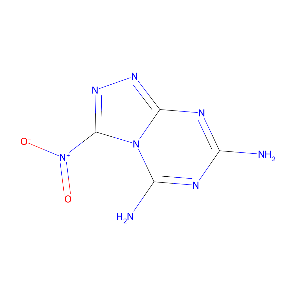 3-Nitro-[1,2,4]triazolo[4,3-a][1,3,5]triazine-5,7-diamine molecular structure, CAS 300591-46-2