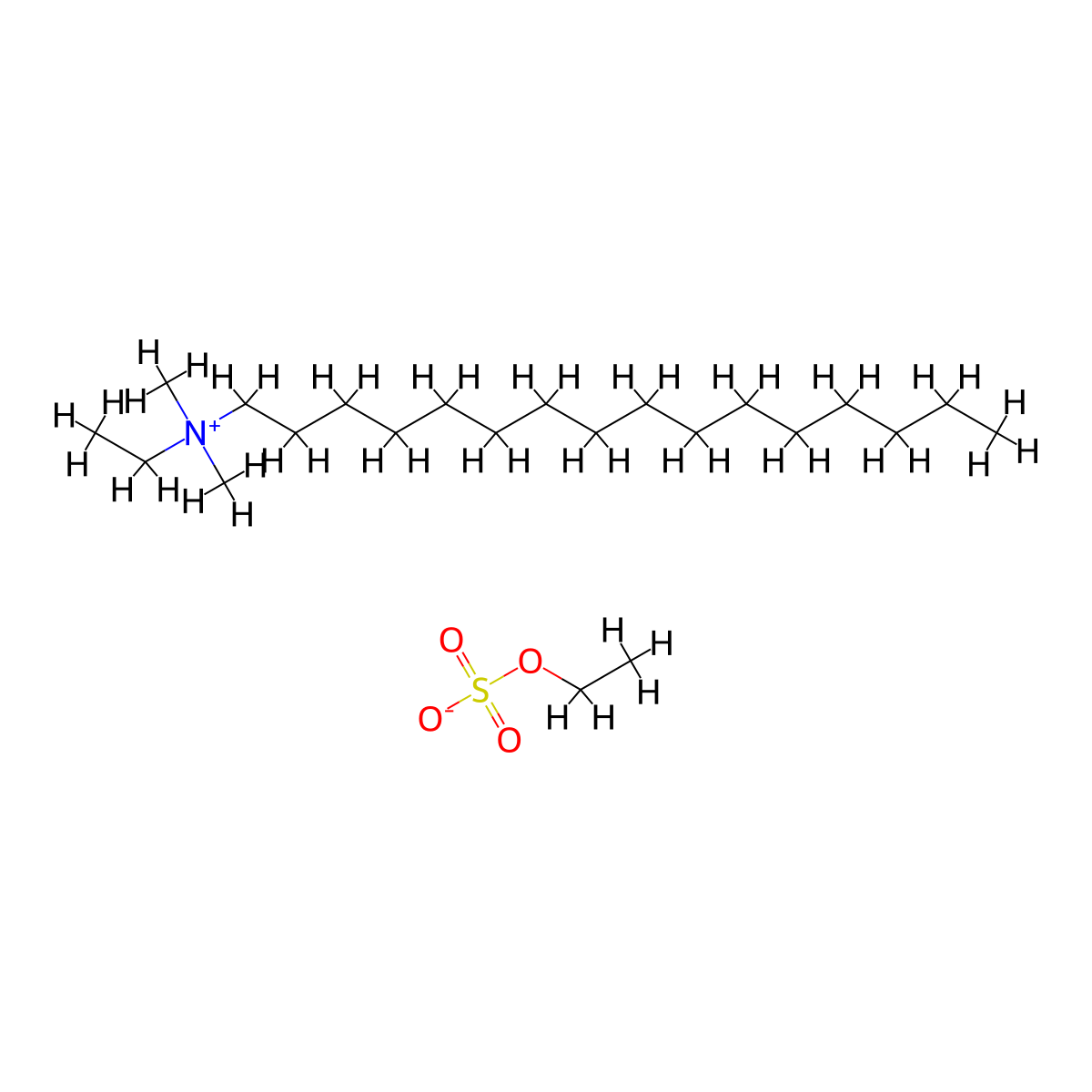 1-Hexadecanaminium, N-ethyl-N,N-dimethyl-, ethyl sulfate (1:1) molecular structure, CAS 3006-10-8