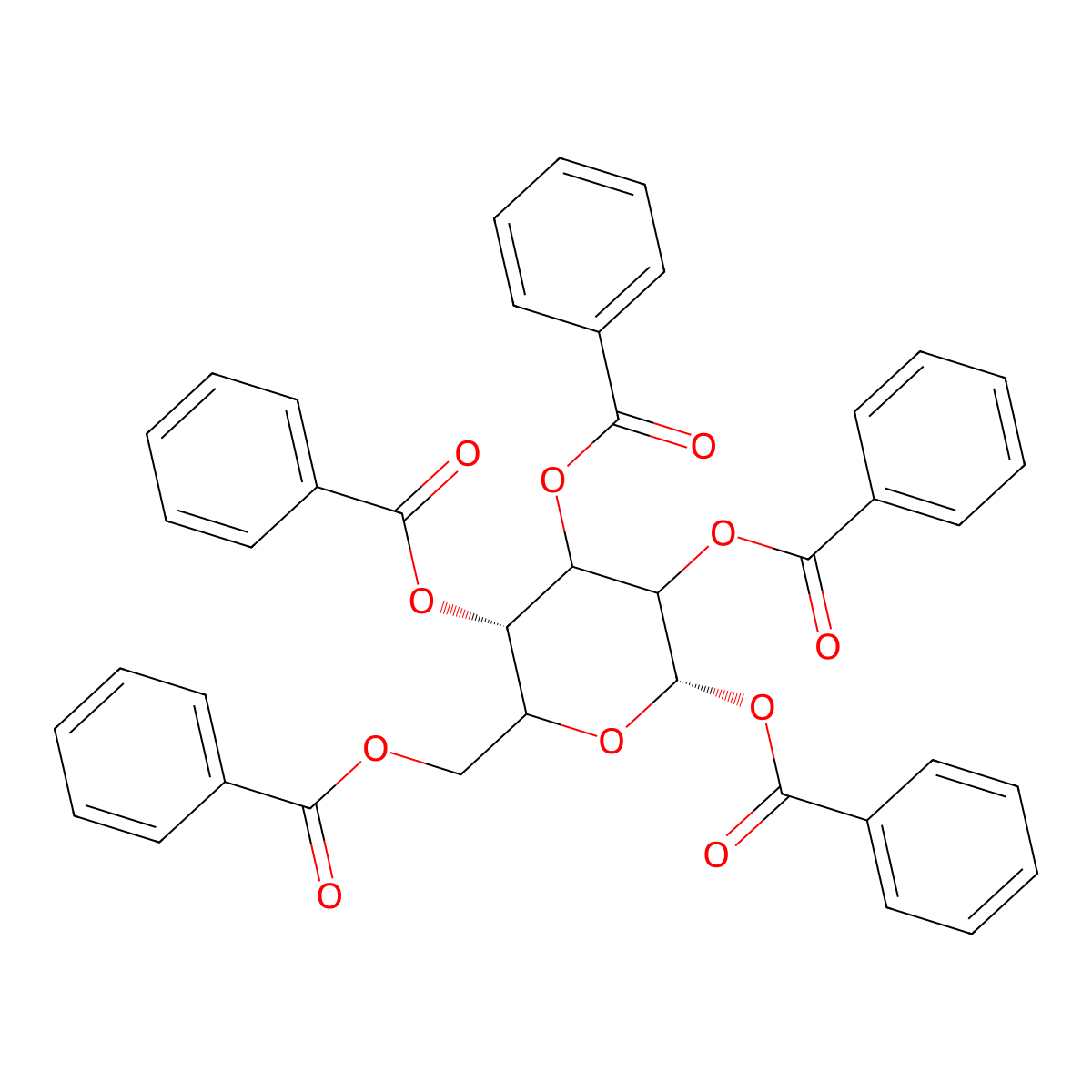 1,2,3,4,6-Penta-O-benzoyl-D-galactopyranoside molecular structure, CAS 3006-48-2