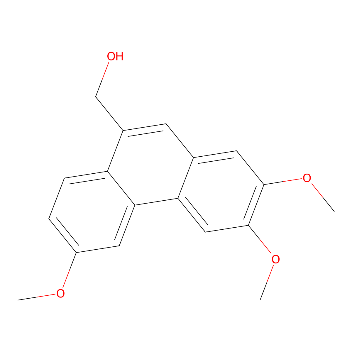 9-(Hydroxymethyl)-2,3,6-trimethoxyphenanthrene molecular structure, CAS 30062-14-7