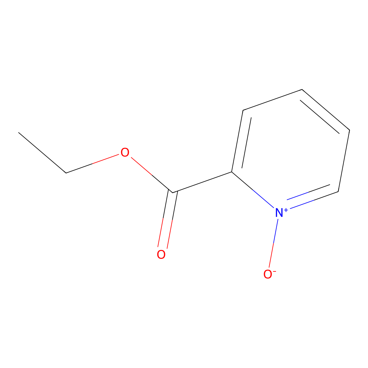 2-Pyridinecarboxylic acid, ethyl ester, 1-oxide molecular structure, CAS 30062-31-8