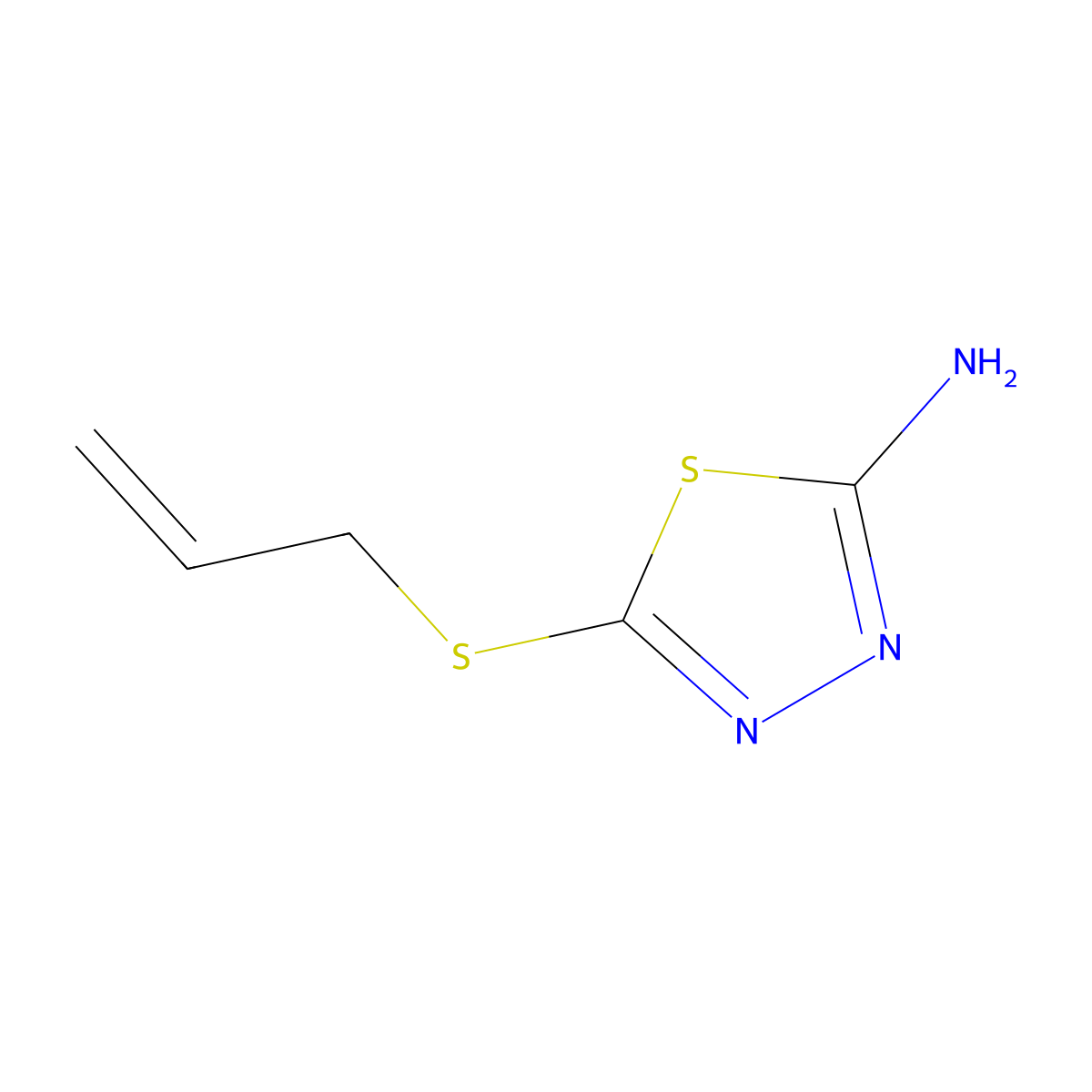 5-(Prop-2-en-1-ylsulfanyl)-1,3,4-thiadiazol-2-amine molecular structure, CAS 30062-44-3