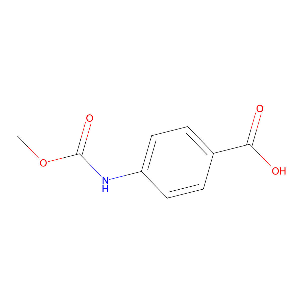 4-((Methoxycarbonyl)amino)benzoic acid molecular structure, CAS 30063-17-3