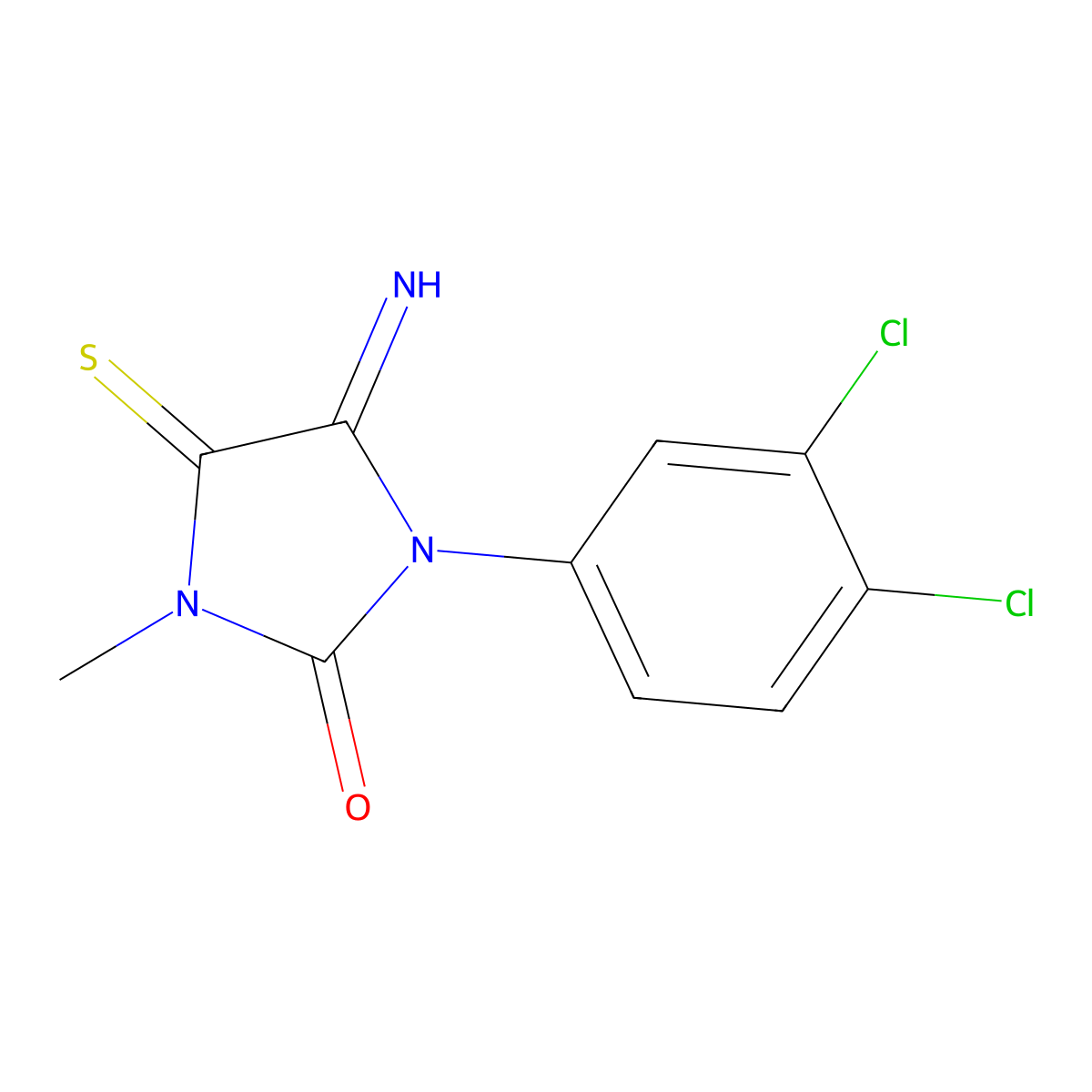 1-(3,4-Dichlorophenyl)-5-imino-3-methyl-4-thioxoimidazolidin-2-one molecular structure, CAS 30063-55-9