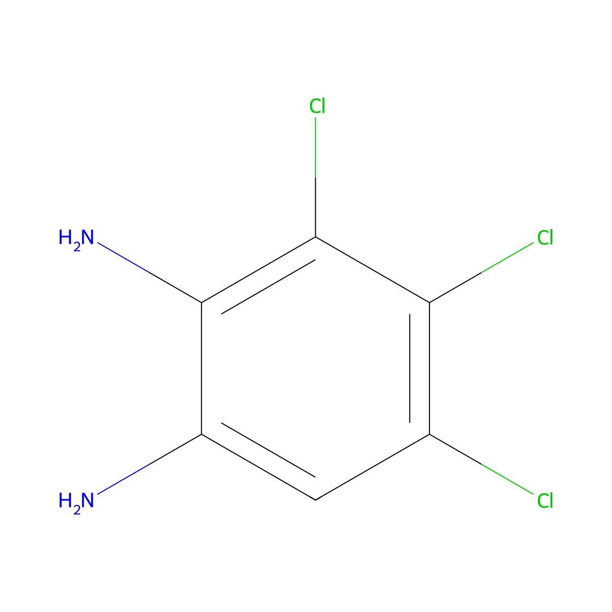 3,4,5-Trichlorobenzene-1,2-diamine molecular structure, CAS 30064-28-9