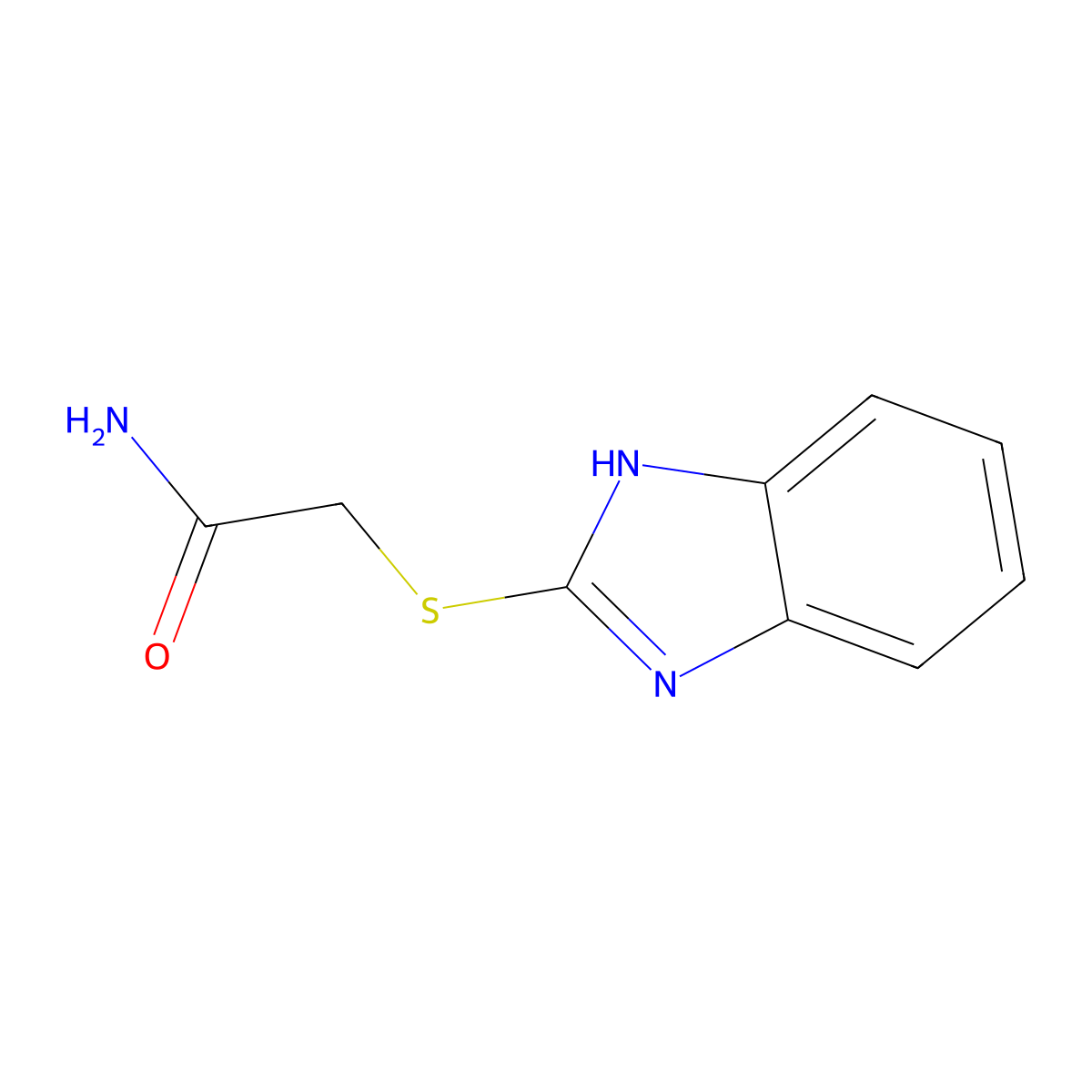 2-(1H-benzimidazol-2-ylsulfanyl)acetamide molecular structure, CAS 30065-26-0