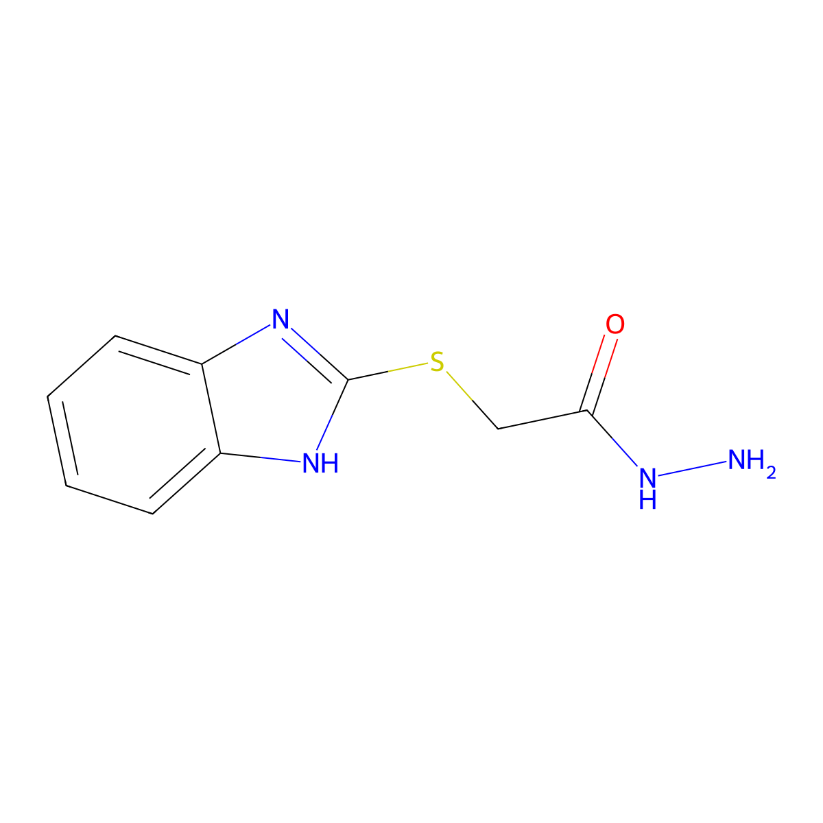 2-((1H-Benzimidazol-2-yl)sulfanyl)acetohydrazide molecular structure, CAS 30065-27-1