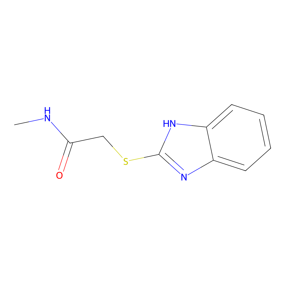 2-(1H-benzimidazol-2-ylsulfanyl)-N-methylacetamide molecular structure, CAS 30065-28-2