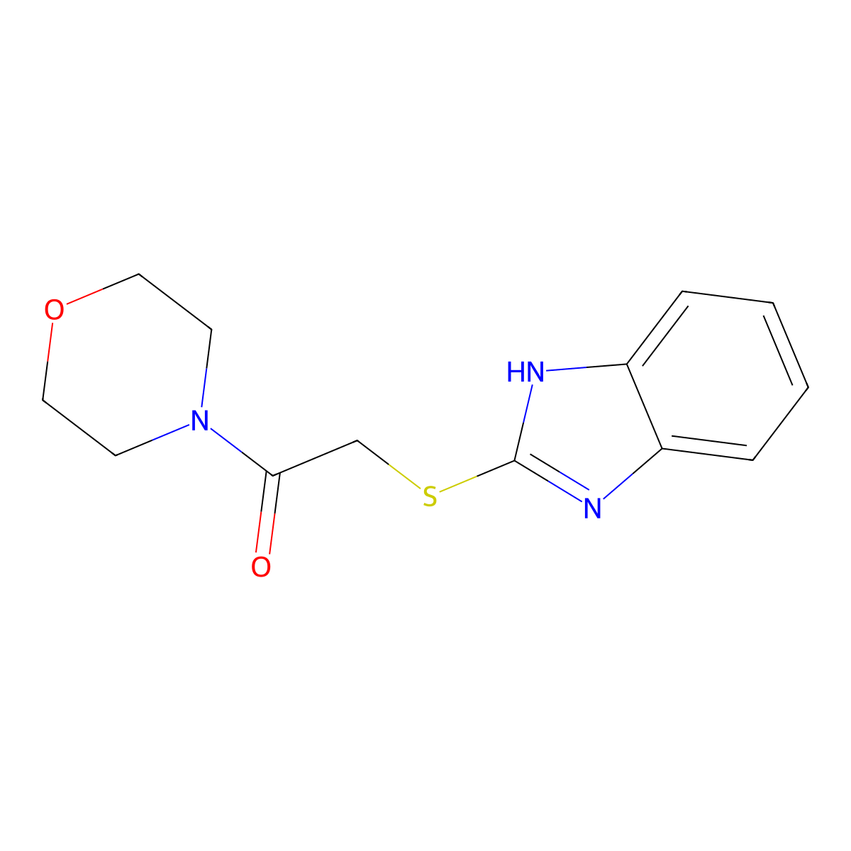 2-(1H-benzimidazol-2-ylsulfanyl)-1-(morpholin-4-yl)ethanone molecular structure, CAS 30065-31-7