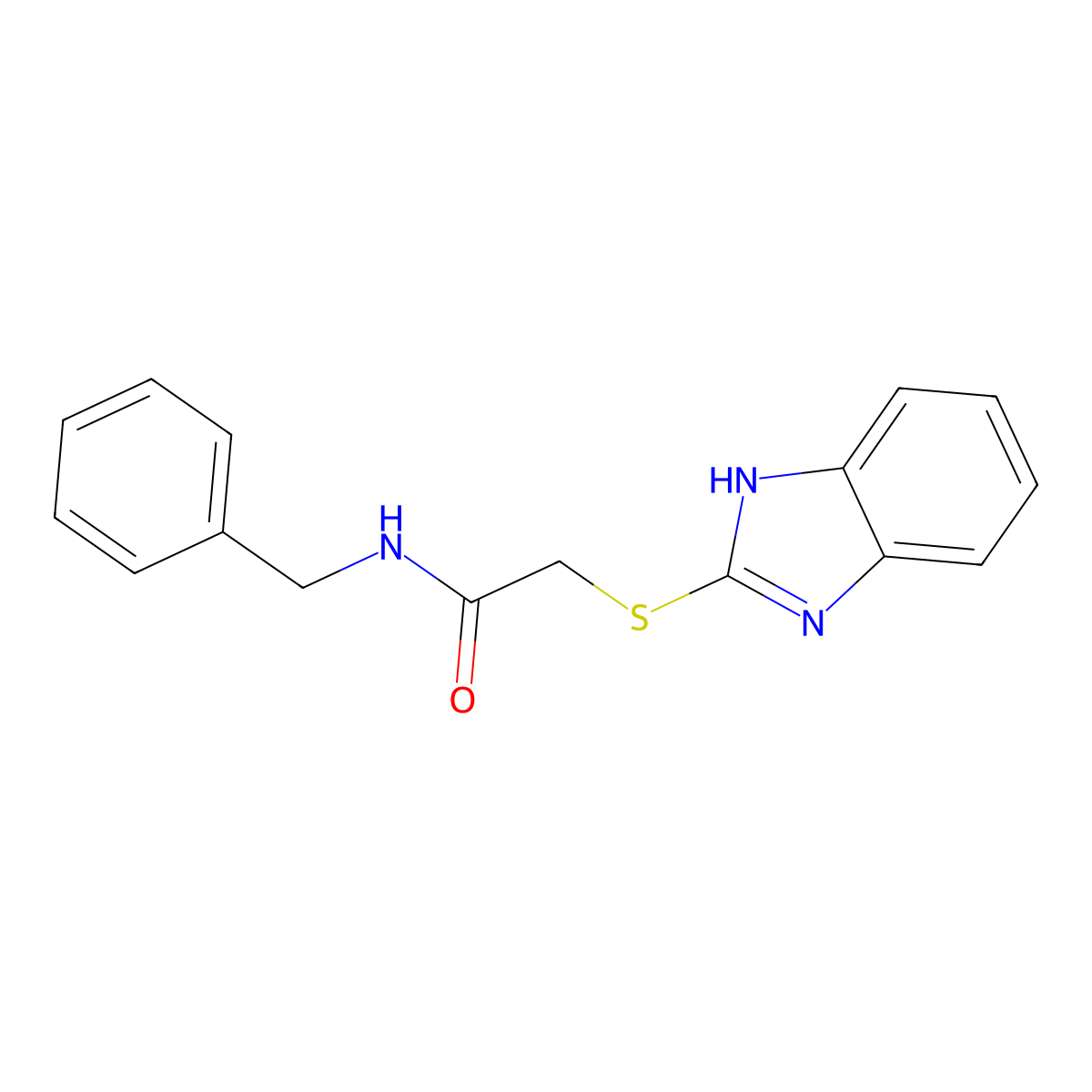 2-(1H-benzimidazol-2-ylsulfanyl)-N-benzylacetamide molecular structure, CAS 30065-32-8