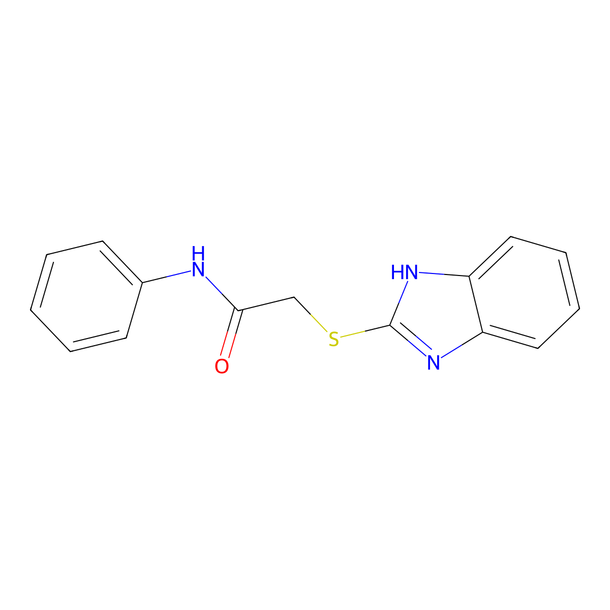 Acetamide, 2-(1H-benzimidazol-2-ylthio)-N-phenyl- molecular structure, CAS 30065-33-9