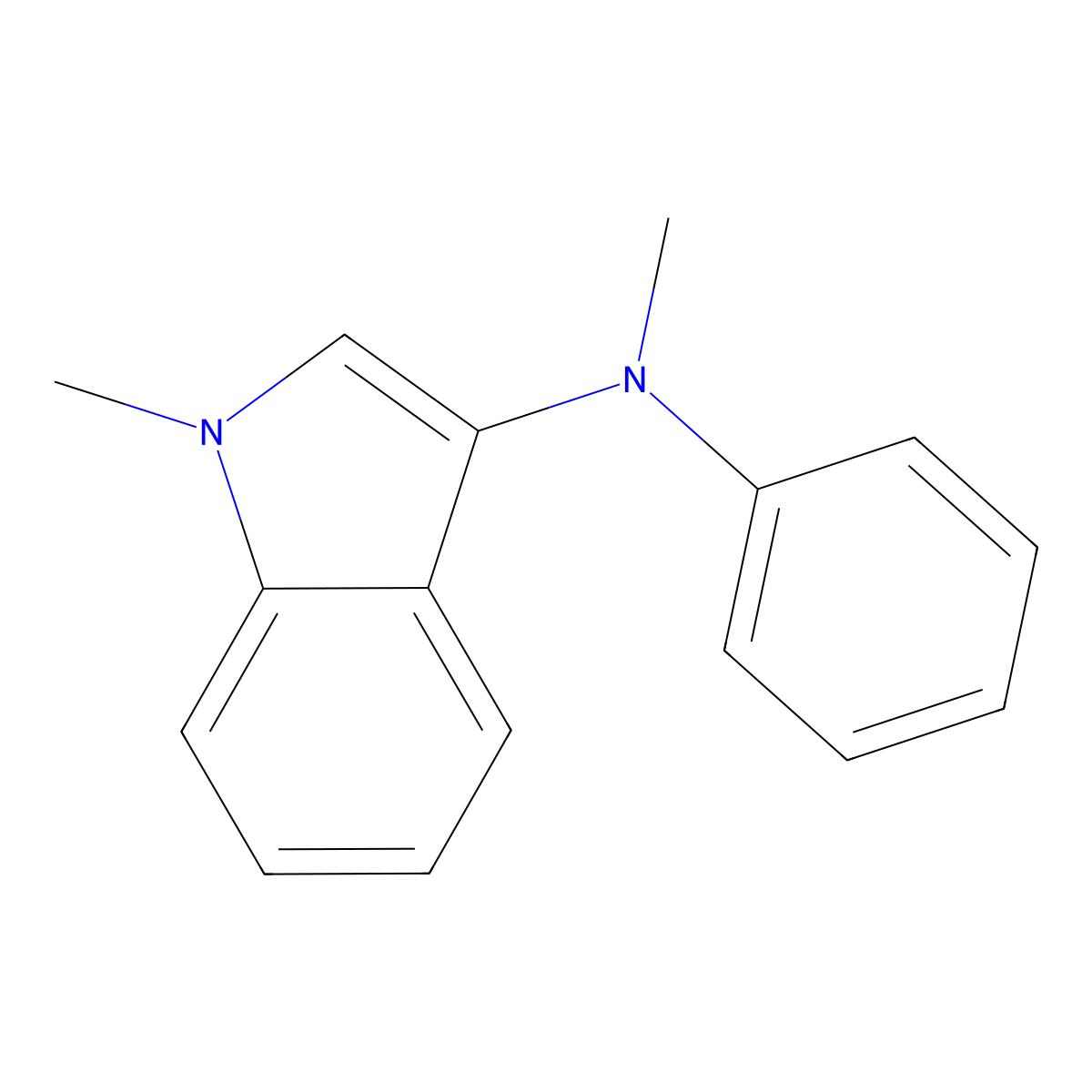 N,1-Dimethyl-N-phenyl-1H-indol-3-amine molecular structure, CAS 30065-72-6