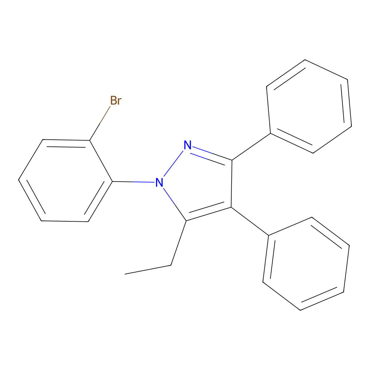 1-(2-bromophenyl)-5-ethyl-3,4-diphenyl-1H-pyrazole molecular structure, CAS 300658-42-8