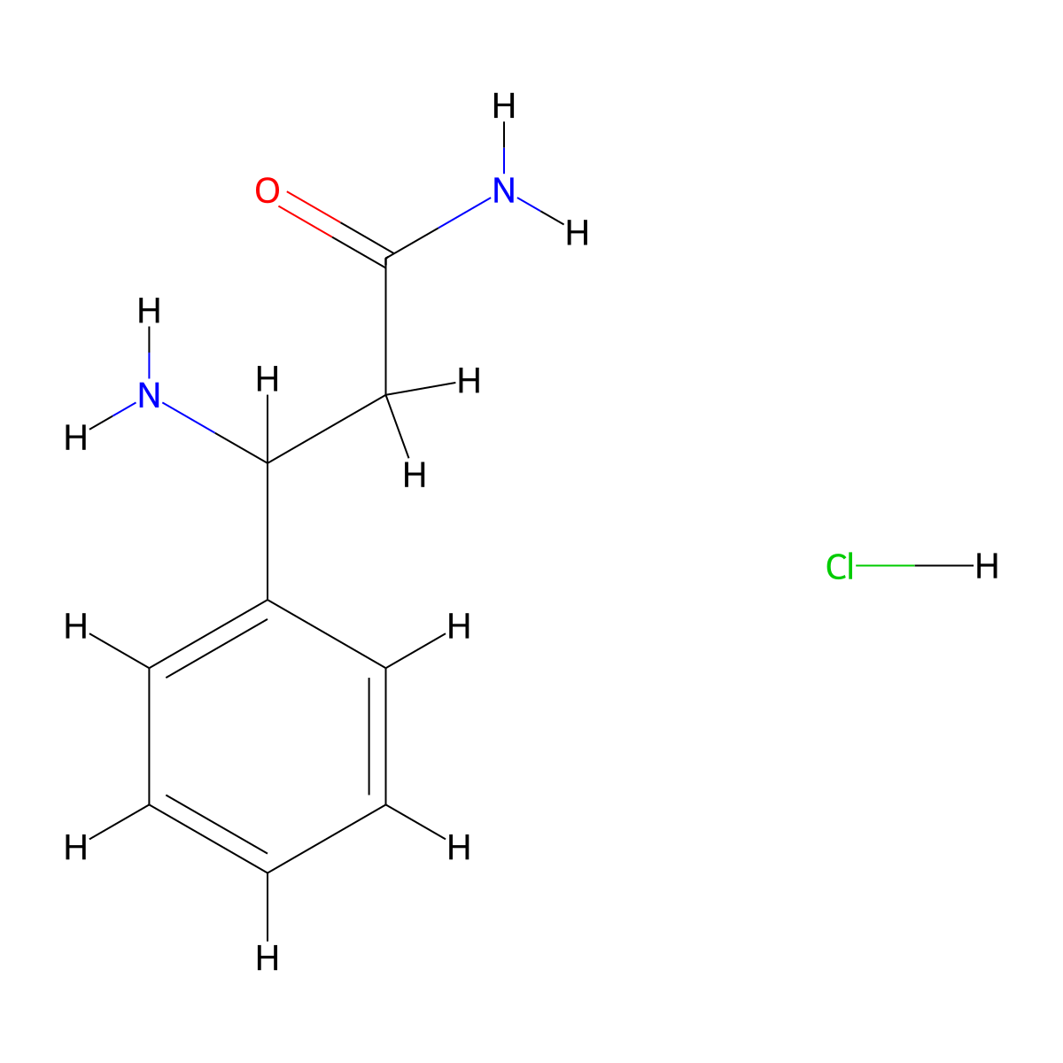 3-Amino-3-phenylpropanamide hydrochloride molecular structure, CAS 30066-26-3