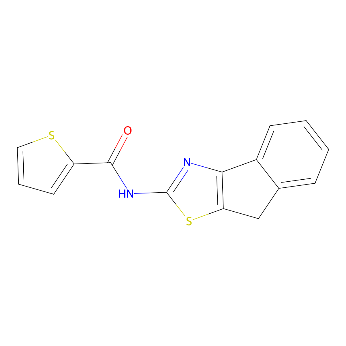 N-(4H-indeno[1,2-d][1,3]thiazol-2-yl)thiophene-2-carboxamide molecular structure, CAS 300664-36-2